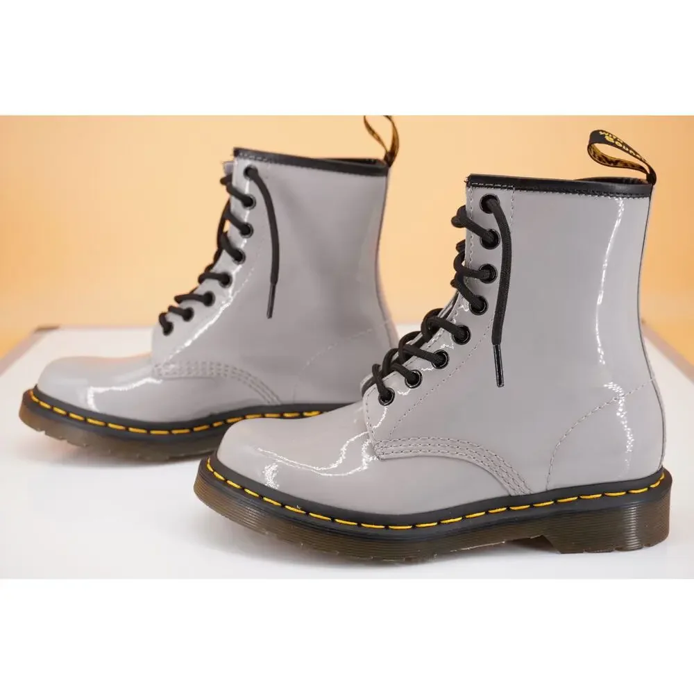 Doc Martens 1460 W combat ankle boots size 6 US laces Pink patent biker military